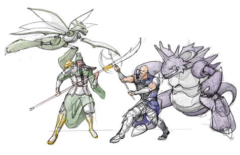 Dynasty warrior x gen1 Pokemon illustration progression, Guan yu ...