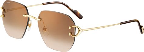 Cresw00646 Signature C De Cartier Sunglasses Smooth And Brushed Golden Finish Metal