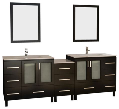 Galatian Double Sink Vanity Set Espresso Contemporary Bathroom