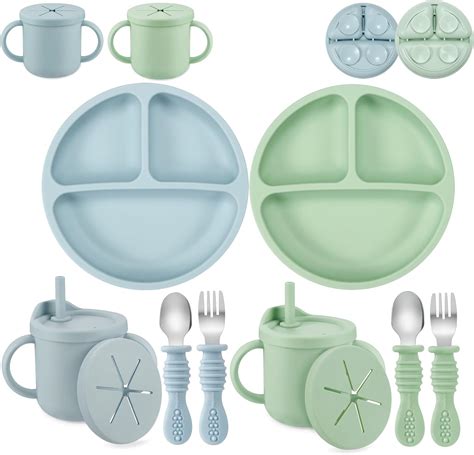 Amazon Pandaear Silicone Baby Feeding Set Pack Silicone Divided