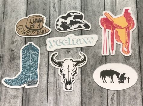 Western 7 Piece Sticker Pack Etsy