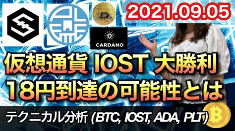 仮想通貨 テクニカル分析【95今後の予想（btc、iost、ada、plt）】 Youtube