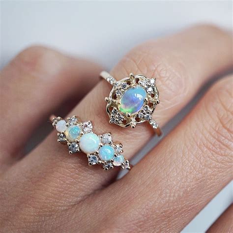 Cosmic Opal Ring Australian Opal Ring Opal Beautiful Rings