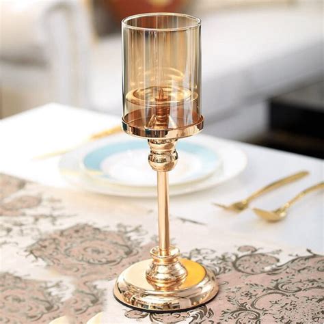 Nordic Wedding Gold Candlestick Ornaments Light Luxury Romantic Gold Candle Holders Retro Table