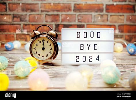 Goodbye Text In Light Box With Alarm Clock And Led Cotton Balls