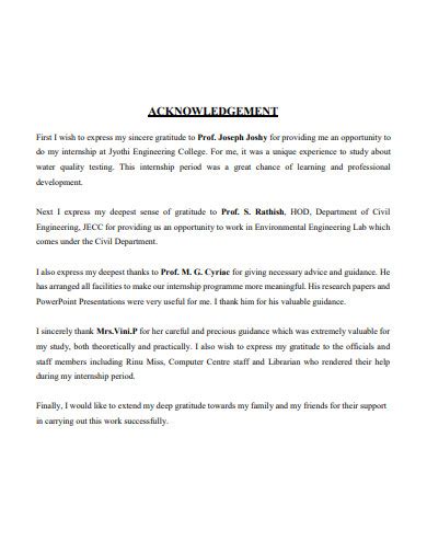 Acknowledgement Narrative Report Example Printable Templates Free