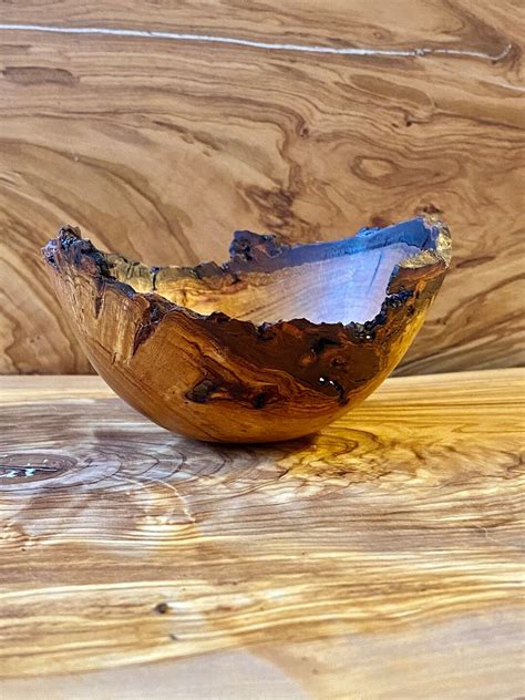 Damson Wood Live Edge Bowl Wooden Bowl Natural Edge Bowl Wood Etsy