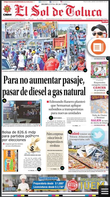 El Sol De Toluca By Organización Editorial Mexicana Sa De Cv