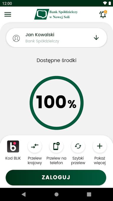 Aplikacja Mobilna Bs Nowa S L Mobile Bank Sp Dzielczy W Nowej Soli