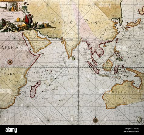 Indian Ocean Old Map Stock Photo Alamy