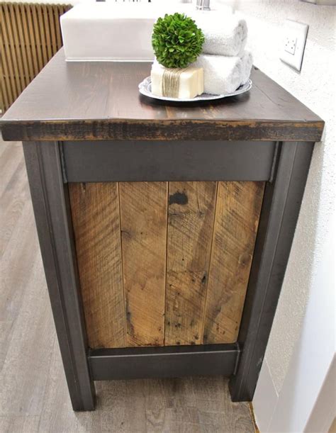 Handmade Rustic Industrial Vanity Reclaimed Barn Wood Vanity W Sliding