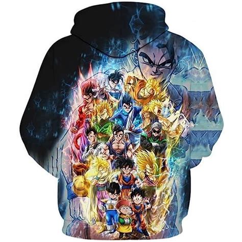 Sweat Capuche Homme Femmes Dragon Ball Goku D Imprim Anime Manga