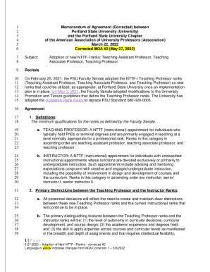 Fillable Online Memorandum Of Agreement Corrected Fax Email Print