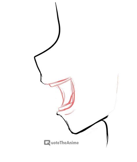 Side View Of Face Drawing Open Mouth