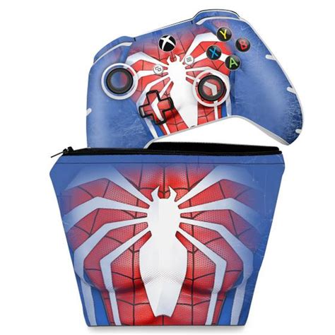 Capa Case e Skin Compatível Xbox One Slim X Controle Spider Man Homem