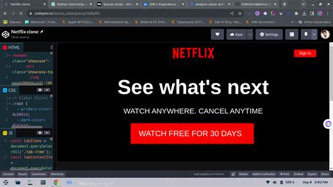 Netflix Clone With The Help Of Html And Css By Sourav Ishan