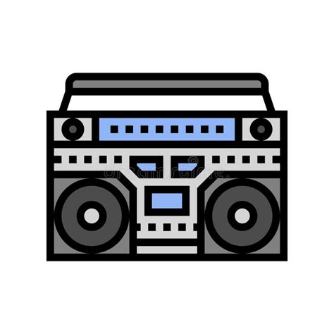 Boombox Retro Music Color Icon Vector Illustration Stock Vector