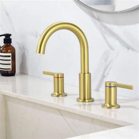 Flg In Widespread Double Handle Bathroom Faucet Brass Hole Sink