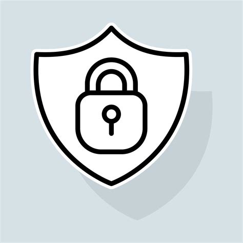 Shild With Lock Line Icon Key Closed Password Safety Privacy