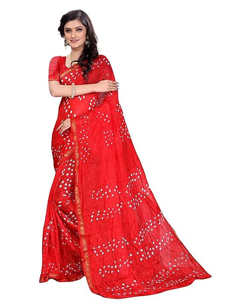 Buy BHAVYA FASHION Women S Pure Bandhej Bandhani Silk Sarees With Jari