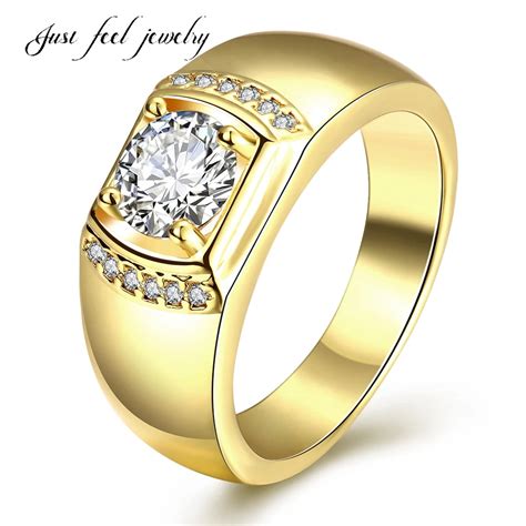 Just Feel Gold Color Cool Men Copper Rings Wedding Rings For Men