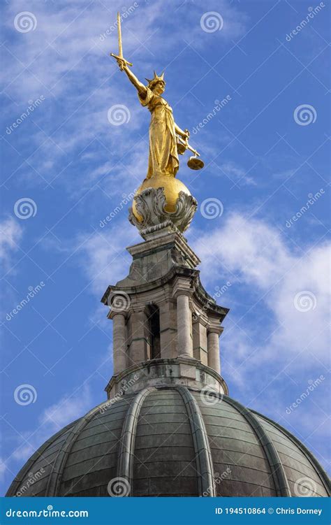 Lady Justice Statue At The Old Bailey In London Stock Photo Image Of