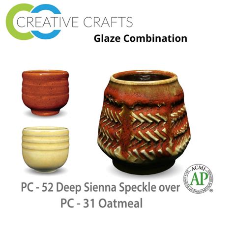 Deep Sienna Speckle Pc Over Oatmeal Pc Pottery Cone Glaze