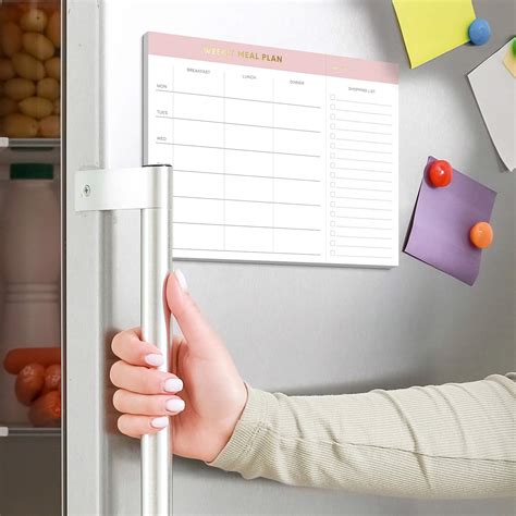 Sweetzer Orange Weekly Meal Planner And Grocery List Magnetic Notepad