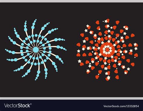 Firework different shapes colorful festive Vector Image