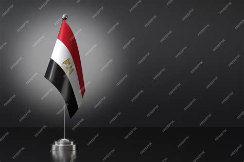 Premium Photo Small National Flag Of The Arab Republic Of Egypt On A Black Background 3d Rendering