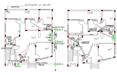 AutoCAD House Plumbing Layout Plan CAD Drawing - Cadbull