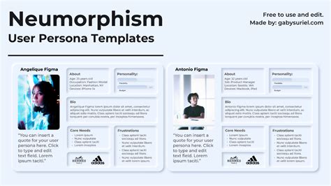 Neumorphism User Persona Templates Figma