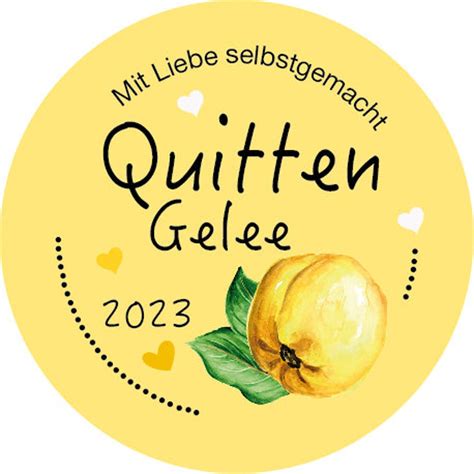 Etiketten Marmelade Quitte Aufkleber Sticker Gelee Mus Beschriftung