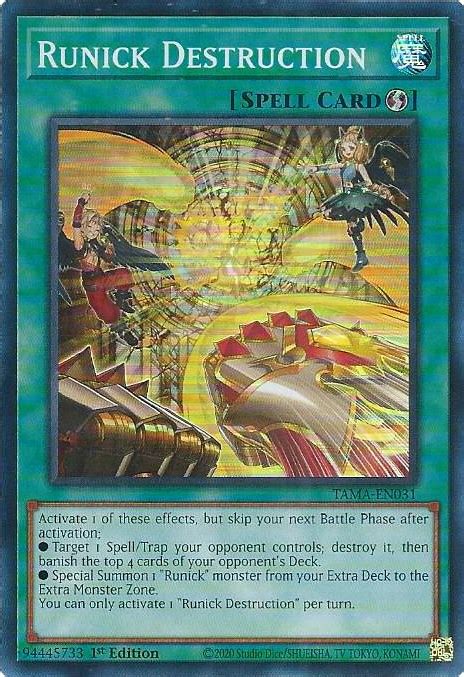 Runick Destruction Tactical Masters YuGiOh