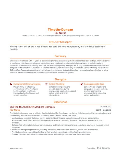 3 Successful Icu Nurse Resume Examples And Writing Tips For 2024