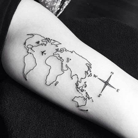 World Map Tattoo Ideas For Those Who Love To Travel 🗺