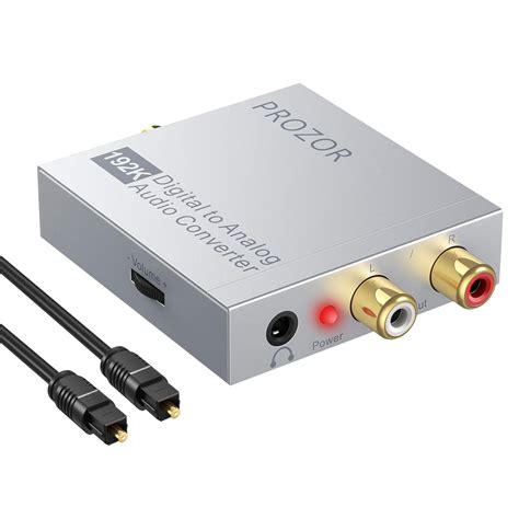 PROZOR Optical To RCA Converter 192kHz DAC Converter Digital To Analog