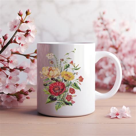 Mug For Her Birth Flower Plant Mom Mug Mothers Day T Mothers Day