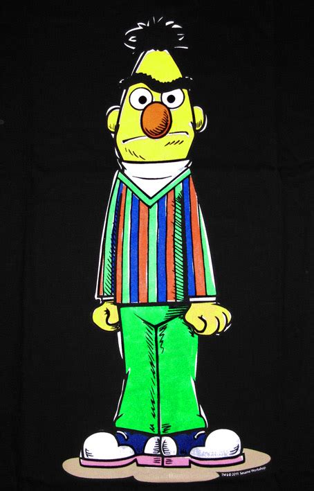 SESAME STREET Comic TV Herren T-Shirt ANGRY BERT Schwarz