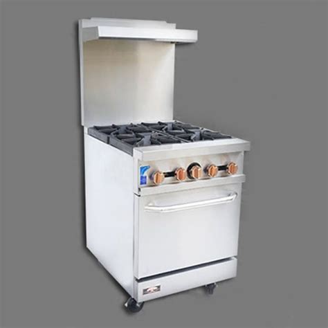 4 Open Burner Gas Range W Oven Midwest Restaurant Supply