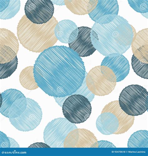 Polka Dot Seamless Pattern Retro Motif Stock Illustration