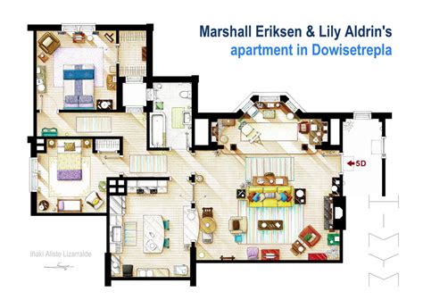 Floorplan Of Marshall And Lilys Apt From Himym By Nikneuk On Deviantart