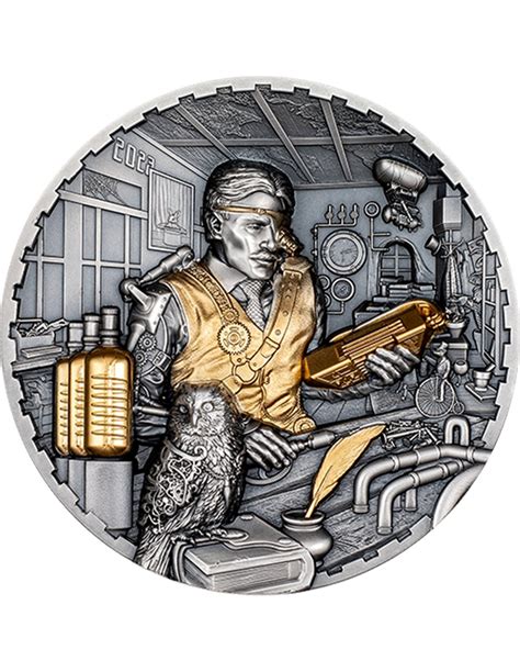 Science Lab Steampunk Oz Silver Coin Cook Islands