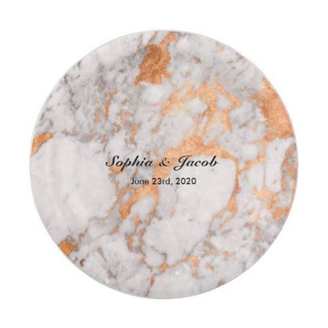 Custom Marble And Copper Wedding Paper Plates Zazzle Copper Paper