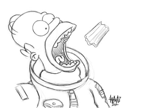 Homer Simpson (Sketch) by aalcaraz78 on DeviantArt