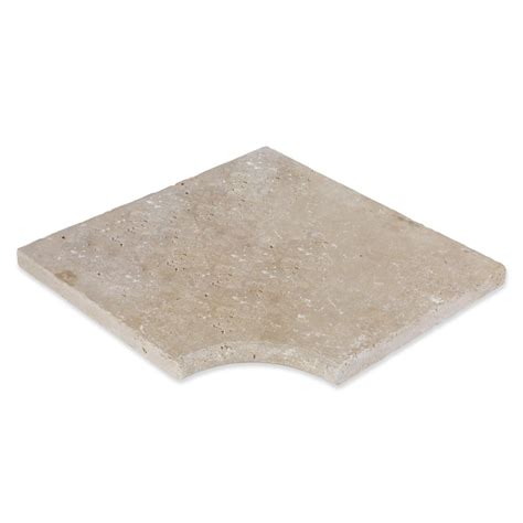 Margelle Angle Rentrant Travertin Beige Mix Er Choix Nuance Bord Rond