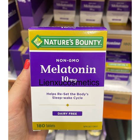 Viên uống hỗ trợ giấc ngủ Natures Bounty Melatonin 10mg 180 viên