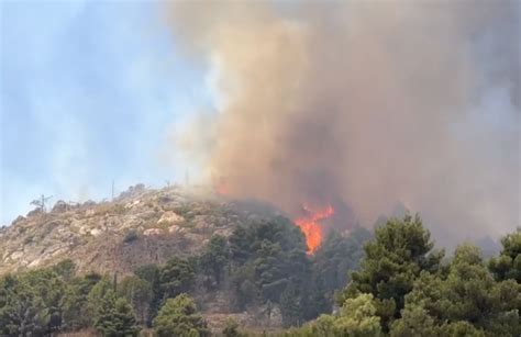 Italian Firefighters Deploy Aerial Units To Sicily Wildfire