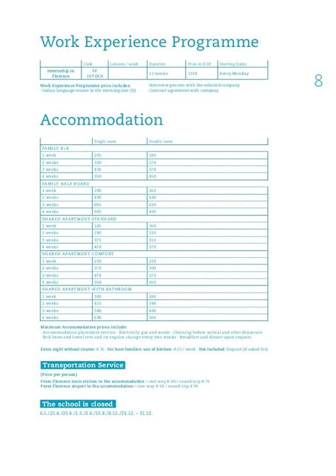 Europass Dates And Prices 2014