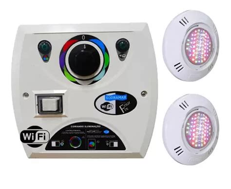 Kit 2 Led Piscina Rgb Colorido Smd 5w Central Wifi Sodramar 110V 220V